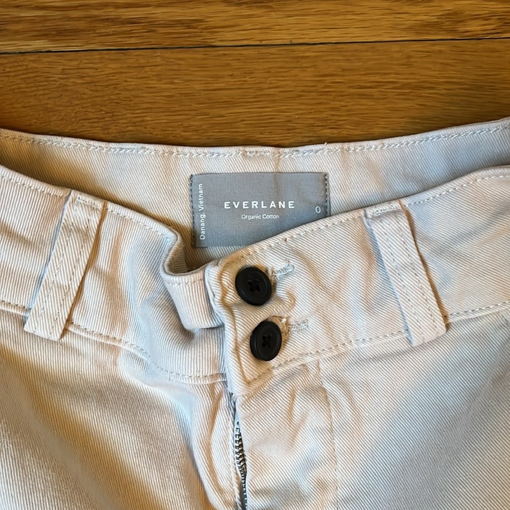 Everlane Organic Straight-leg pants, “pumice”/off-white, size 0